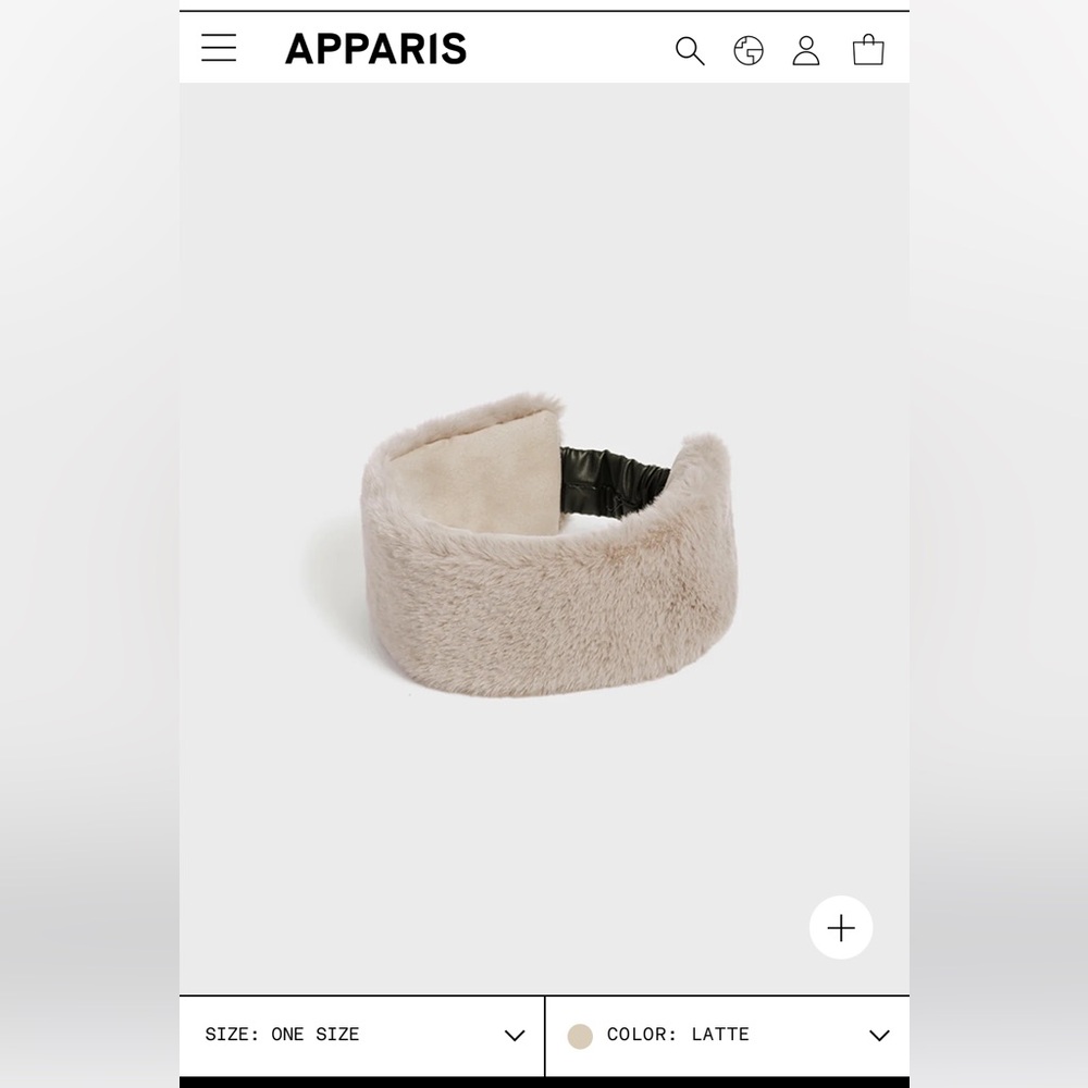 NWT Apparis Eleni Faux Fur Pluche headband Latte